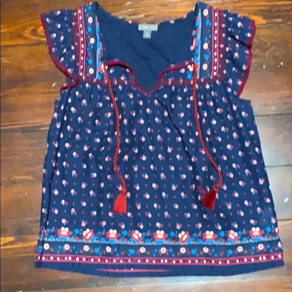 J Crew - Point Sur Bohemian top with tassels